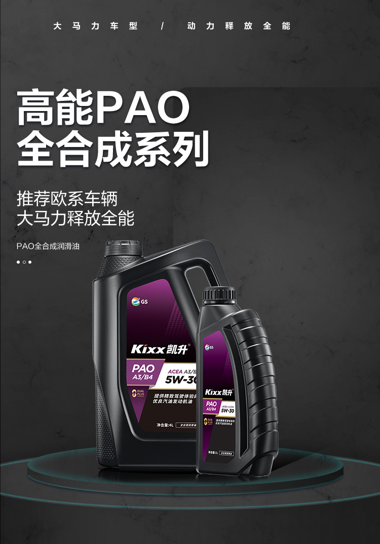 GS (Kixx) 凱升PAO全合成機(jī)油 5W-30 A3B4級 黑凱系列 1L-第1張圖片-鄭州市冠恒貿(mào)易有限公司【官方網(wǎng)站】-車用潤滑油服務(wù)專家